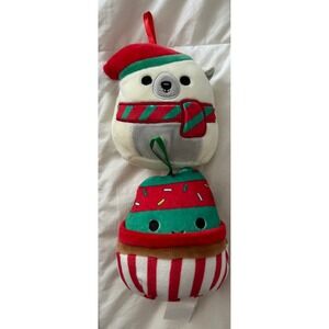 Squishmallows Holiday Ornament Plush Polar Bear & Cupcake Set New